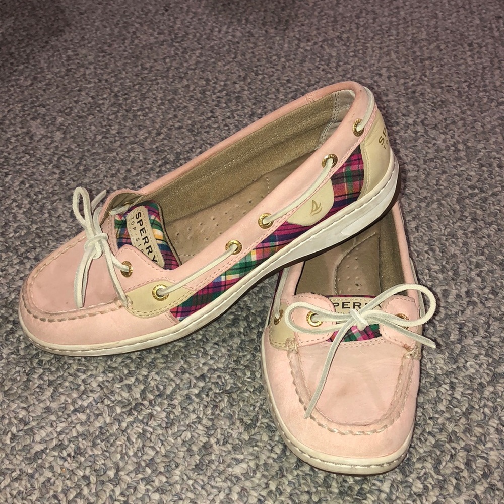 Pink Plaid Sperry Angelfish Shoes